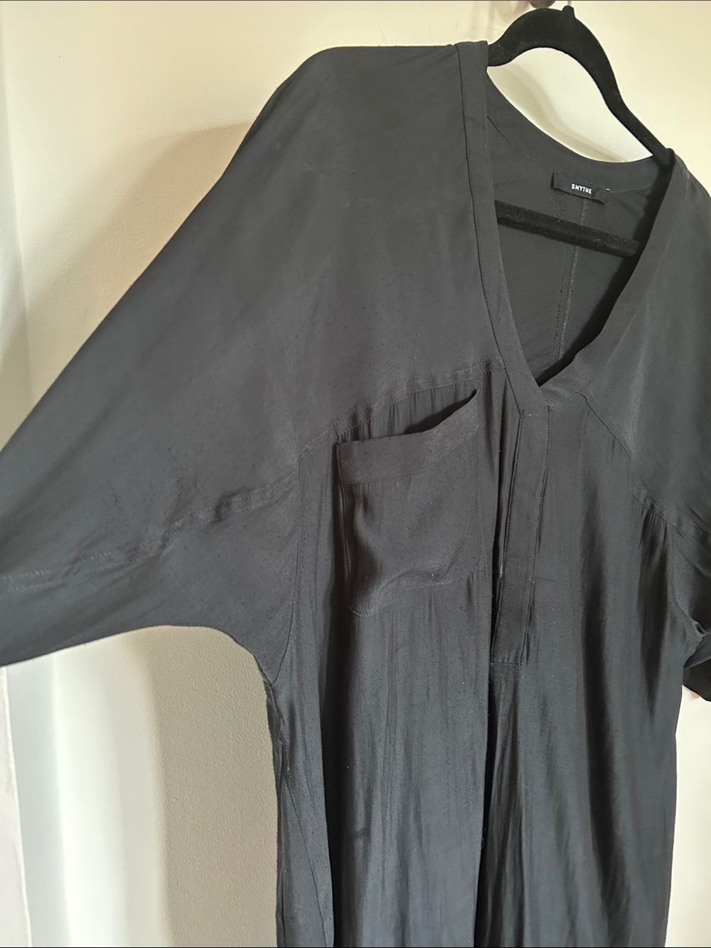 Simple V-Neck Black Shift Dress from Smythe - Picture 2 of 5